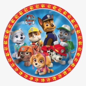 Paw Patrol Round Emblem Png - Paw Patrol 9in Party Plates, Transparent Png, Transparent PNG