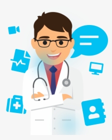 Doctor With Equipment Cartoon, HD Png Download, Transparent PNG