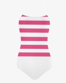 Pink And White Stripes Strap Swimsuit - Maillot, HD Png Download, Transparent PNG
