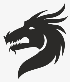 Dragon Silhouette Clip Art - Dragon Head Clipart Black And White, HD Png Download, Transparent PNG
