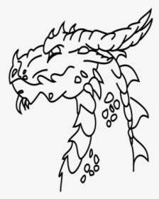 Dragons Head - Black And White Clipart Dragon Tail, HD Png Download, Transparent PNG