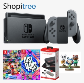 Nintendo Switch Console With Just Dance 17 Mario Kart - Nintendo Switch Spiele Just Dance, HD Png Download, Transparent PNG