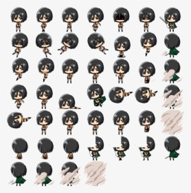 Shimeji Mikasa , Png Download - Attack On Titan Pixel Sprites, Transparent Png, Transparent PNG