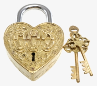 Heart Trick Padlock - Monkey Heart Brass Lock, HD Png Download, Transparent PNG