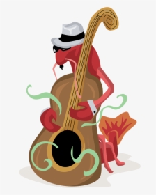 Crawfish Playing Bass Free Vector Clip Art - Crawfish With Sunglasses, HD Png Download, Transparent PNG