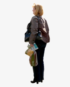 Woman With Grocery Bag Png, Transparent Png, Transparent PNG