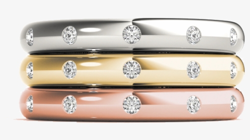 Stackable Wedding Bands In Rose, Yellow, & White Gold - Bangle, HD Png Download, Transparent PNG