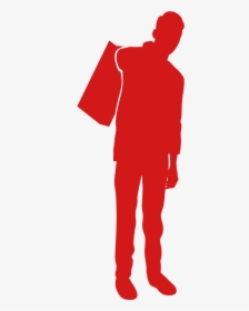 Silhouette Cartoon Drawing - Red People Silhouette, HD Png Download, Transparent PNG