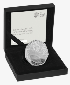 2019 Silver Proof Stephen Hawking 50p Royal Mint Box - Stephen Hawking Coin Royal Mint, HD Png Download, Transparent PNG