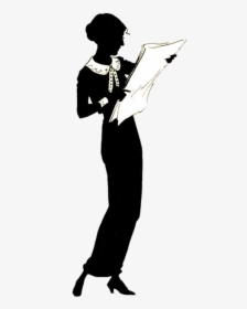 Woman Reading Newspaper Silhouette - Silhouette Woman Reading Newspaper, HD Png Download, Transparent PNG