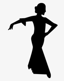 Silhouette Dancer Flamenco Dancing Female - Dancer Silhouette Png, Transparent Png, Transparent PNG