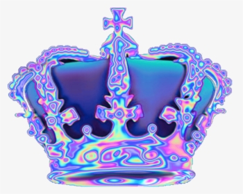 Holo Holographic Tumblr Vaporwave Aesthetic Crown Freet - Vaporwave Aesthetic Png, Transparent Png, Transparent PNG