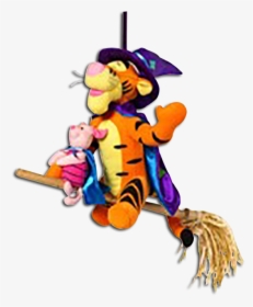 Tigger Halloween Decoration Witch Piglet Disney Stuffed - Tigger Dressed Up For Halloween, HD Png Download, Transparent PNG
