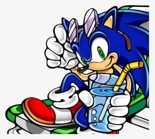 Sonic The Hedgehog Summer Clipart Sonic Adventure - Sonic The Hedgehog Drinking, HD Png Download, Transparent PNG