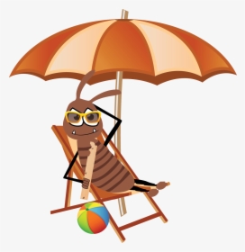 Transparent First Day Of Summer Clipart - Beach Chair And Umbrella Cartoon, HD Png Download, Transparent PNG
