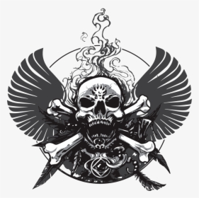 Decal Skull And Wings - Skull With Wings Logo Png, Transparent Png, Transparent PNG
