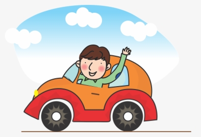 Car With Driver Cartoon, HD Png Download, Transparent PNG