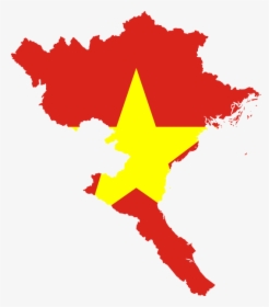 Flag-map Of North Vietnam - Vietnam Flag In Map, HD Png Download, Transparent PNG