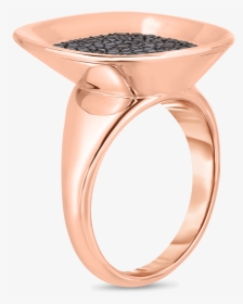 Roberto Coin 18k Rose Gold Small Ring With Black Diamonds - Engagement Ring, HD Png Download, Transparent PNG