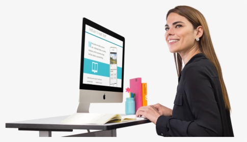 Computer Lady Png, Transparent Png, Transparent PNG