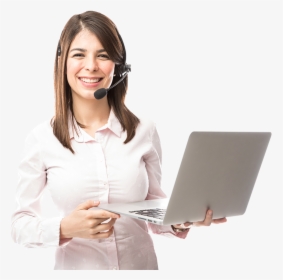 Technical Support Lady With Laptop - Girl, HD Png Download, Transparent PNG