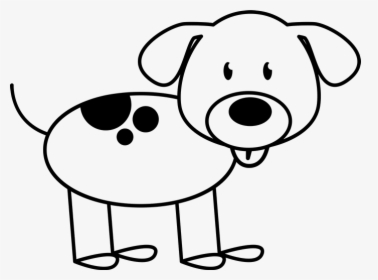Dog Spots On Back Outline Stamp Stick Figure Stamps - Dog Stick Figure, HD Png Download, Transparent PNG