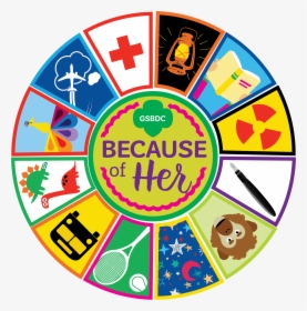 Because Of Her - Girl Scout Free Patch Programs, HD Png Download, Transparent PNG