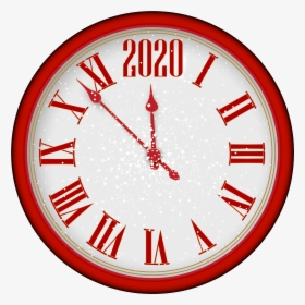 2020 New Year Red Clock Png Clip Art - New Year 2020 Clock, Transparent Png, Transparent PNG