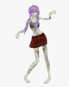 Png Zombie Girl - Mmd Zombie Girl Dl, Transparent Png, Transparent PNG