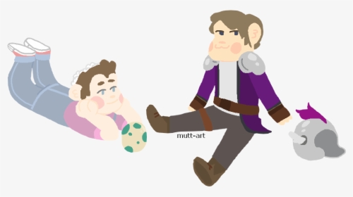 Doodled Me And @lesbian-herobrine From Lgbt Crafting - Cartoon, HD Png Download, Transparent PNG