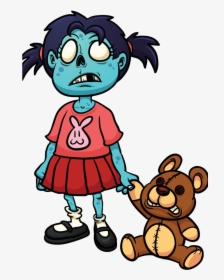 Zombie Girl And Teddy, HD Png Download, Transparent PNG