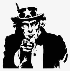 Uncle Sam Pointing Png Clip Arts - Uncle Sam Black And White Clipart, Transparent Png, Transparent PNG