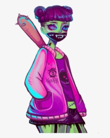 #cute #zombie #girl #art #drawing #colorful - Illustration, HD Png Download, Transparent PNG