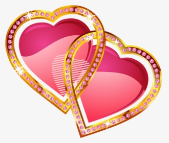 Hearts With Gold And Diamonds Clipart - Kiss Photo Pixiz Love, HD Png Download, Transparent PNG