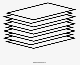 Paper Stack Coloring Page - Png Stack Of Paper, Transparent Png, Transparent PNG