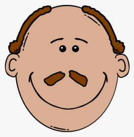 Bald Man Face With A Mustache Svg Clip Arts - Bald Happy Man Clipart, HD Png Download, Transparent PNG