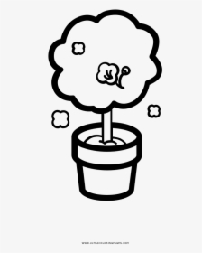 Cherry Tree In A Pot Coloring Page - Maceta Png Para Colorear, Transparent Png, Transparent PNG