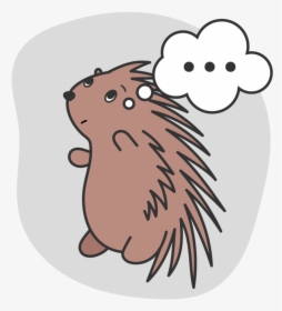 Porcupine-thinking - Cartoon, HD Png Download, Transparent PNG