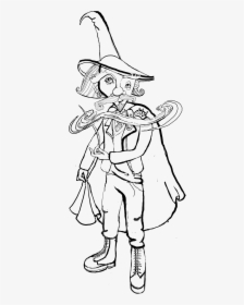 Wizard With Wand - Line Art, HD Png Download, Transparent PNG