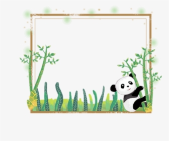 #ftestickers #panda #bamboo #frame #borders #cute #colorful - Cute Animal Frame Png, Transparent Png, Transparent PNG