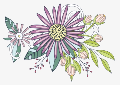 Hand Painted Purple Chrysanthemum Flower Png Transparent - African Daisy, Png Download, Transparent PNG