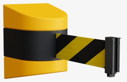Fixed Wall Mount Retractable Belt Barrier With Yellow - Cylinder, HD Png Download, Transparent PNG