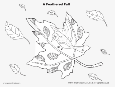 A Feathered Fall Halloween Coloring Page By The Pumpkin - Illustration, HD Png Download, Transparent PNG