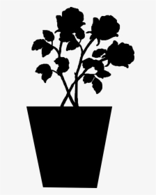 Roses In Vase Transparent Black Clipart, HD Png Download, Transparent PNG