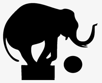 Sticker Prise Elephant De Cirque Ambiance Sticker Kc12244 - Silhouettes Of Circus Animals, HD Png Download, Transparent PNG