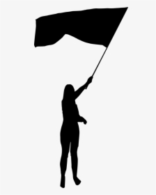 Free Png Person With Flag Silhouette Png Images Transparent - Woman Holding Flag Silhouette, Png Download, Transparent PNG