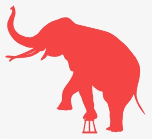 Transparent Elephant Silhouette Clipart - Red Elephant Silhouette, HD Png Download, Transparent PNG