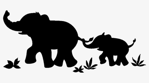 Baby Elephant Silhouette Png, Transparent Png, Transparent PNG