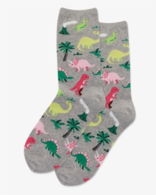 Women S Dinosaurs Crew Socks   Class Slick Lazy Image - Sock, HD Png Download, Transparent PNG