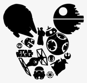 Mickey Starwars - Mickey Mouse Star Wars Silhouette, HD Png Download, Transparent PNG